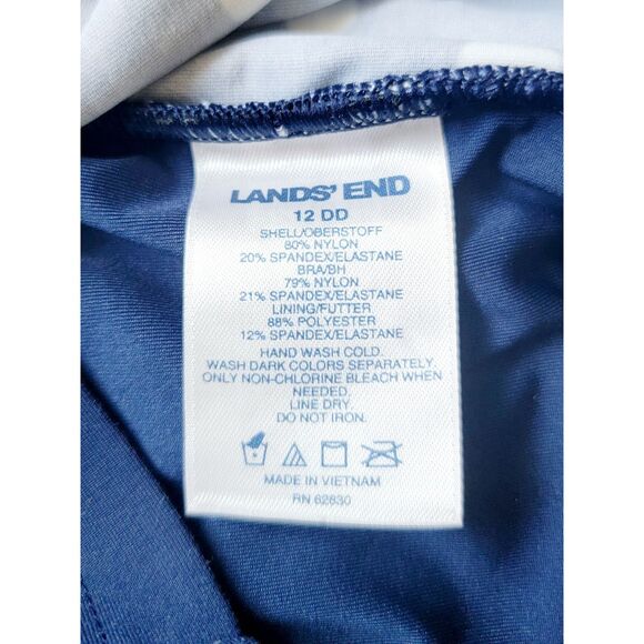 Lands' End Swim‎ Top Navy 12DD Halter Tankini Polka Dot Underwire Bra Nip Tuck - Picture 8 of 8